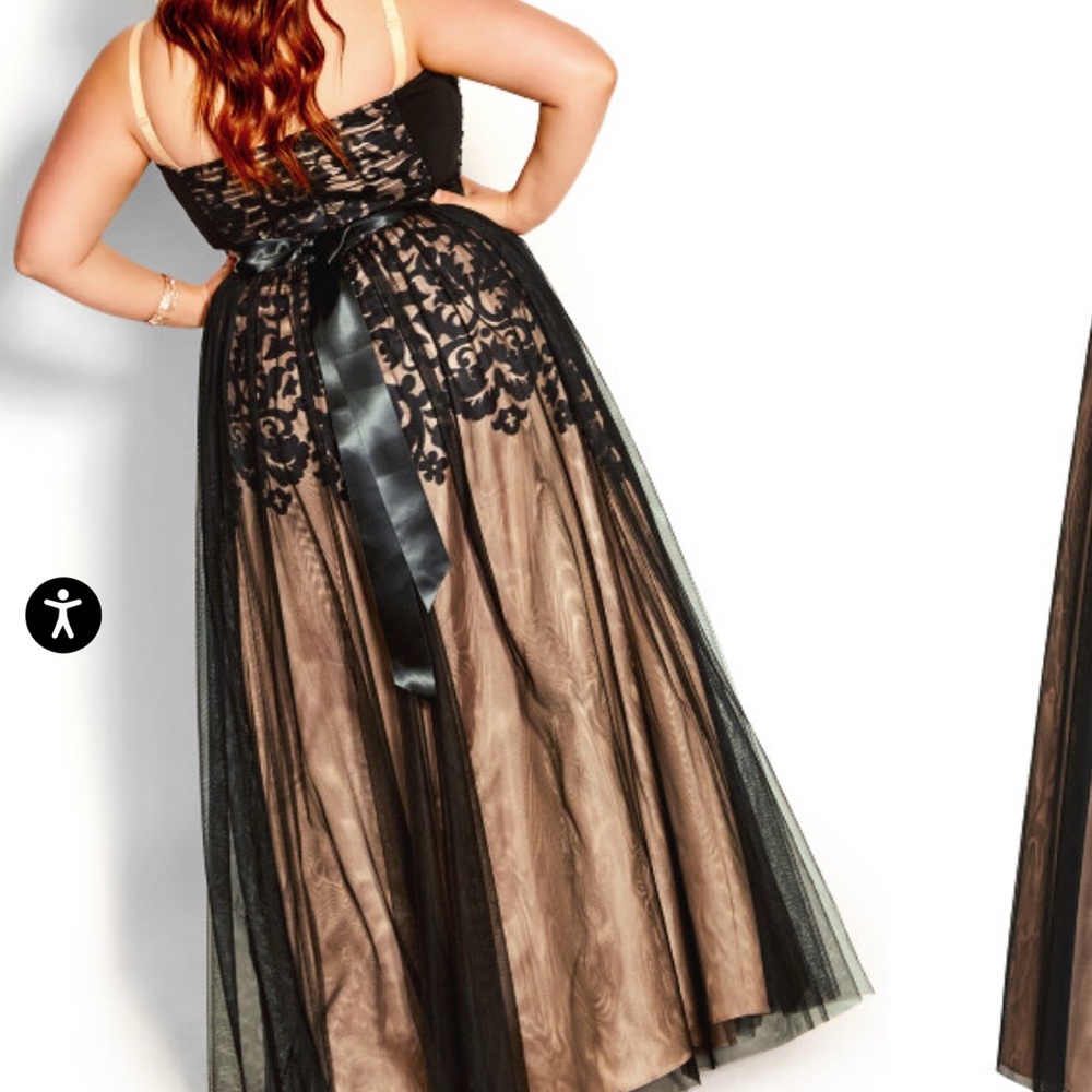City Chic Black and Tan Maxi Dress